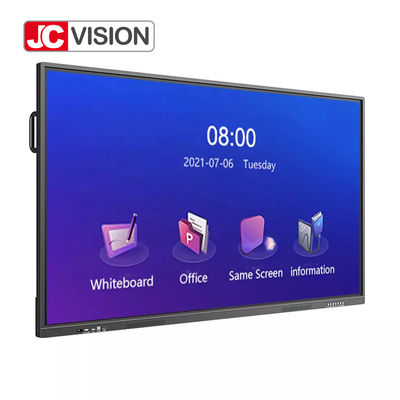 65 sistema dual Whiteboard de la pantalla plana interactiva elegante de la pulgada 4k para la educación