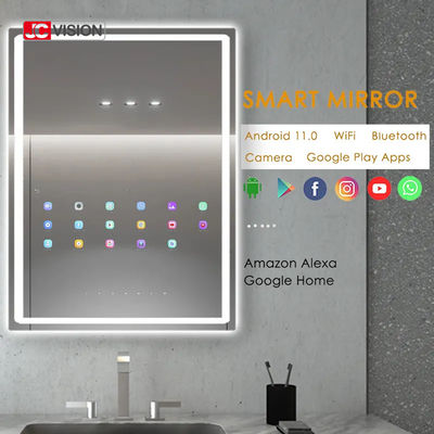 Espejo elegante casero IP65 del cuarto de baño del espejo TV Android LED de la pantalla táctil del hotel de JCVISION