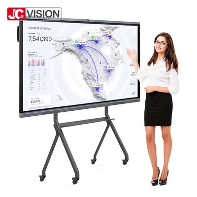 JCVISION 75 pulgadas Android 13.0 Interactivo de panel plano 15W * 2 Estéreo luz de fondo LED