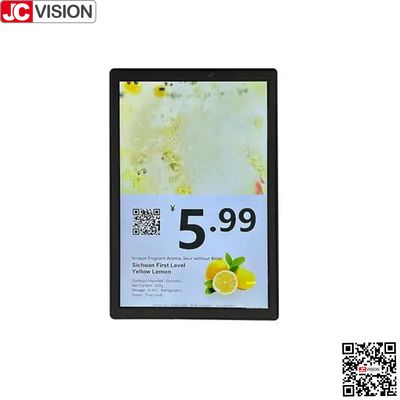 JCVISION 10,1 pulgadas pantalla doble de la etiqueta de precio electrónico del producto, signo digital / pantalla táctil