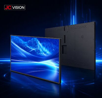JCVision Pantalla de señalización digital para interiores de 43 pulgadas: retroiluminación E-LED, amplio ángulo de visión, caja de luz de montaje en pared para comercio minorista y hotelería (HD-352C)