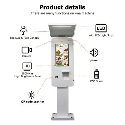 Kiosco de pago de autoservicio IP65 de 32 pulgadas con carcasa de aluminio