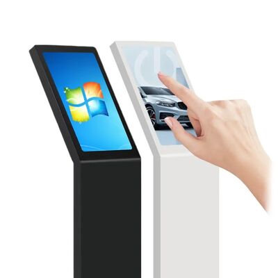 Quiosco de información interactivo digital de autoservicio de 18.5 y 21.5 pulgadas, tipo L, pantalla vertical, quiosco con pantalla táctil, blanco