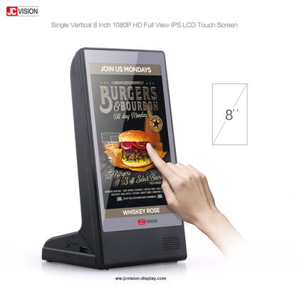 Pantalla LCD táctil del quiosco de HD, banco del poder de la tabla del menú del restaurante del soporte de Android 8 pulgadas