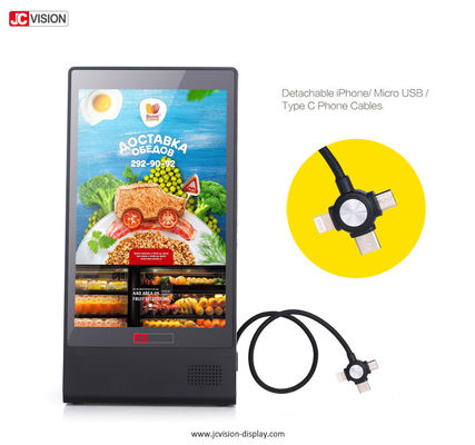 Pantalla LCD táctil del quiosco de HD, banco del poder de la tabla del menú del restaurante del soporte de Android 8 pulgadas