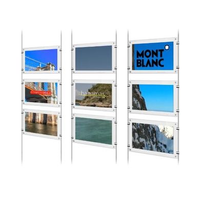 Grueso de acrílico de Jcvision Rod Hook LGP 8m m de la exhibición del cartel de A4 LCD