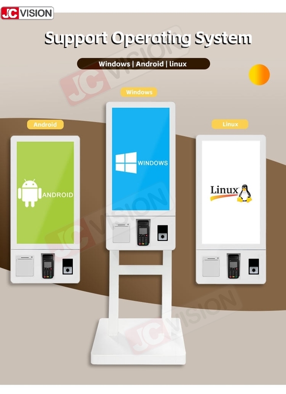 Proveedor de quioscos de pago de autoservicio de pie para interiores de 15.6, 21.5, 24 y 32 pulgadas, terminal de quiosco de autoservicio, máquina de caja automática