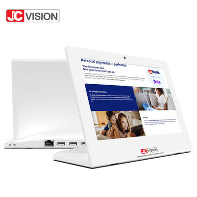 JCVISION L forma de 10,1 pulgadas pantalla de publicidad Android Tablet Quiosco de comentarios