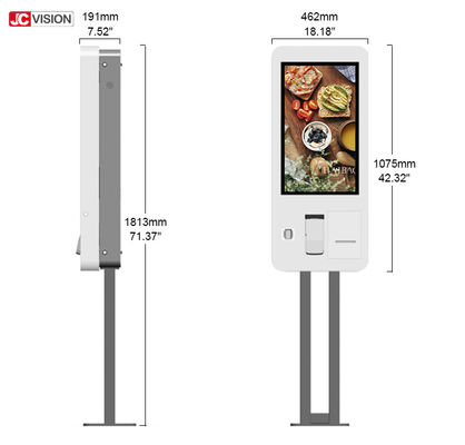 Quiosco 5ms 240VAC de la pantalla táctil del soporte 250nits los 23in del piso para el pago