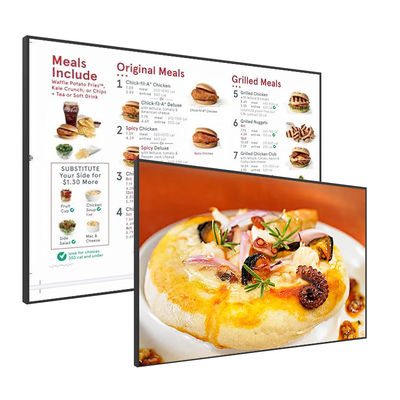 TFT señalización interior de 43 Digitaces de la pulgada exhibe el tablero del menú del restaurante