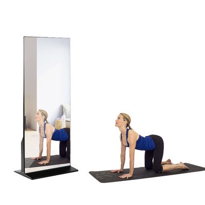 Espejo elegante del soporte DIY del piso pantalla táctil interactiva de 65 pulgadas para el GIMNASIO